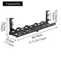 Telescopic Under-Desk Cable Management Tray | Metal Wire Rack Cable Management Tray QXL Black fixed 1 A