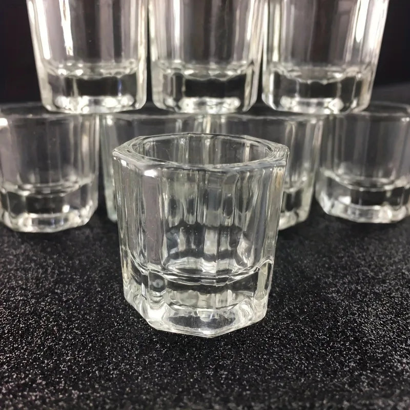 Nail Art Octagonal Crystal Cup | Liquid Blending Cup Nail Liquid Cup QXL
