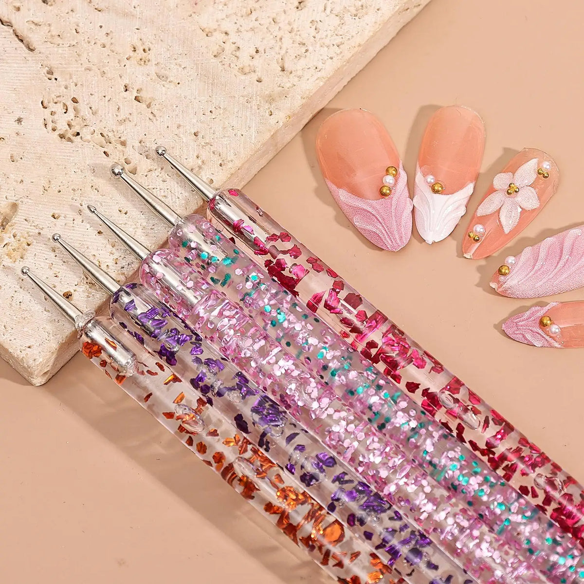 15-Pc Nail Art Brush Set | UV Gel, Acrylic & Liner Pens Nail Art Brush Set QXL