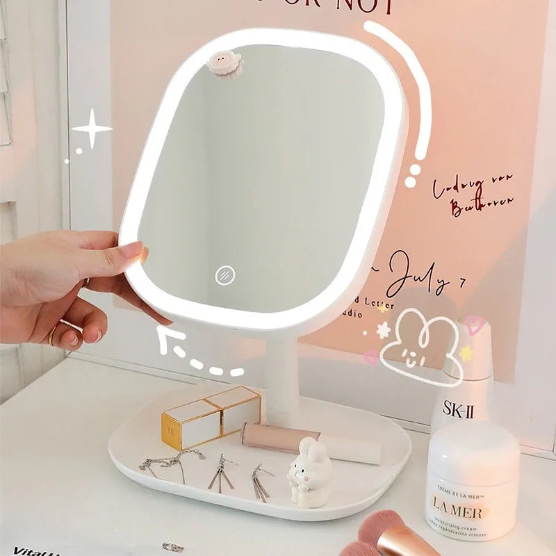 LED Touch Vanity Mirror | Illuminated Desktop Makeup Mirror LED Vanity Mirror QXL