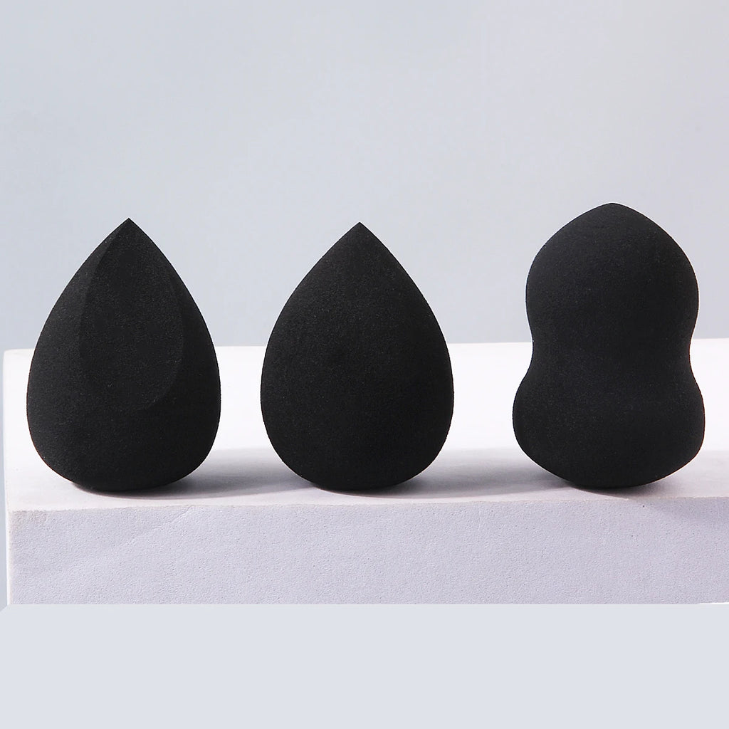 3/5-Pack Black Water-Activated Makeup Sponge Powder Puff Set Makeup Sponge Set QXL