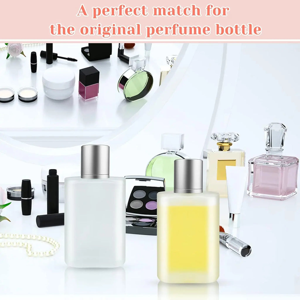 2-Pack Refillable Frosted Glass Perfume Atomizer Bottles + Funnel Perfume Atomizer Bottle QXL
