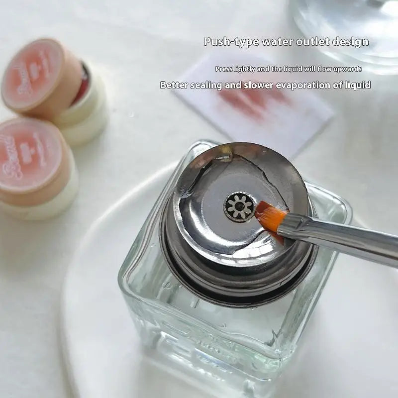 100ml Refillable Glass Press Pump Bottle for Nail Art Remover Nail Pump Dispenser QXL