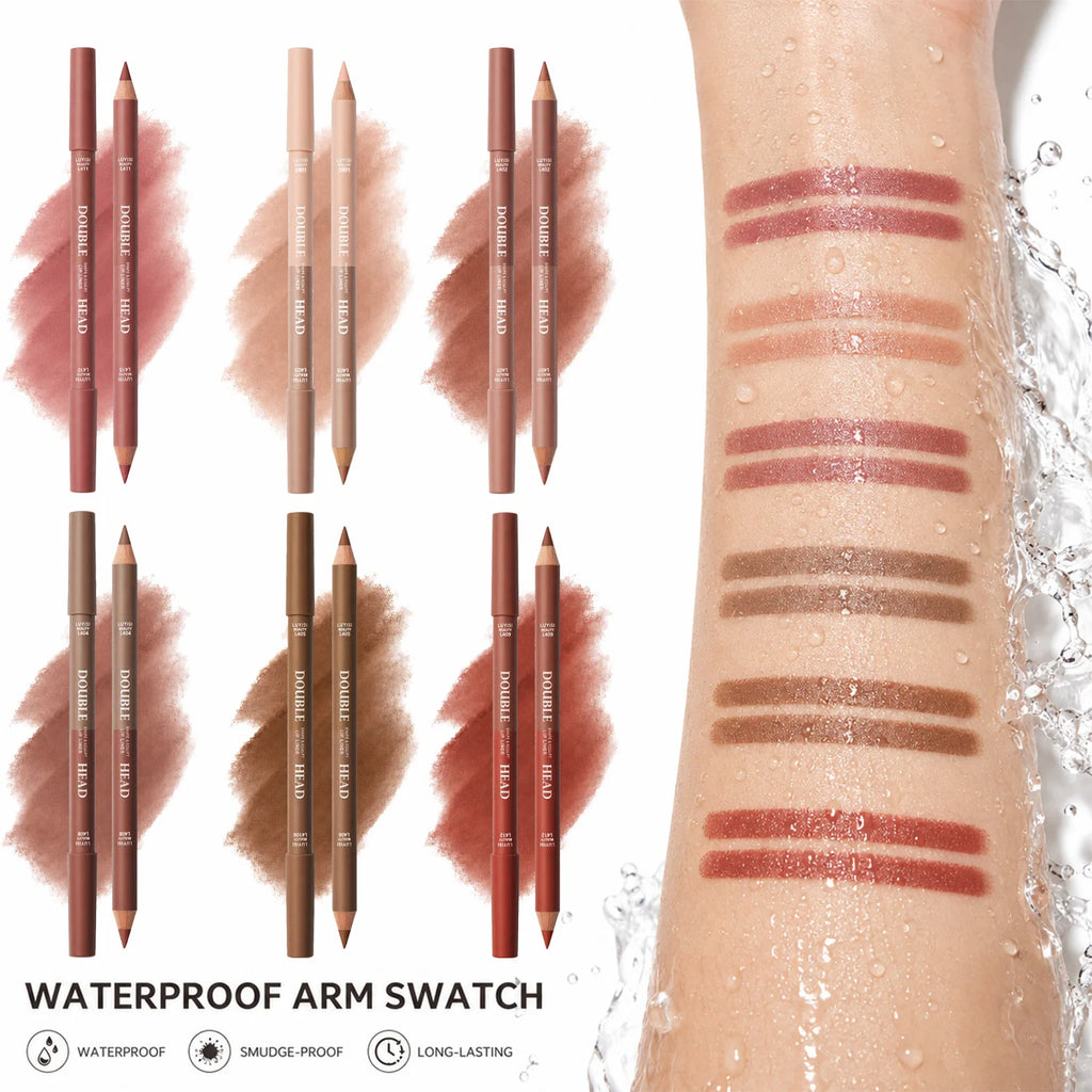 Double-Ended Matte Waterproof Lip Liner Pen | 6 Shades Lip Liner Pen QXL