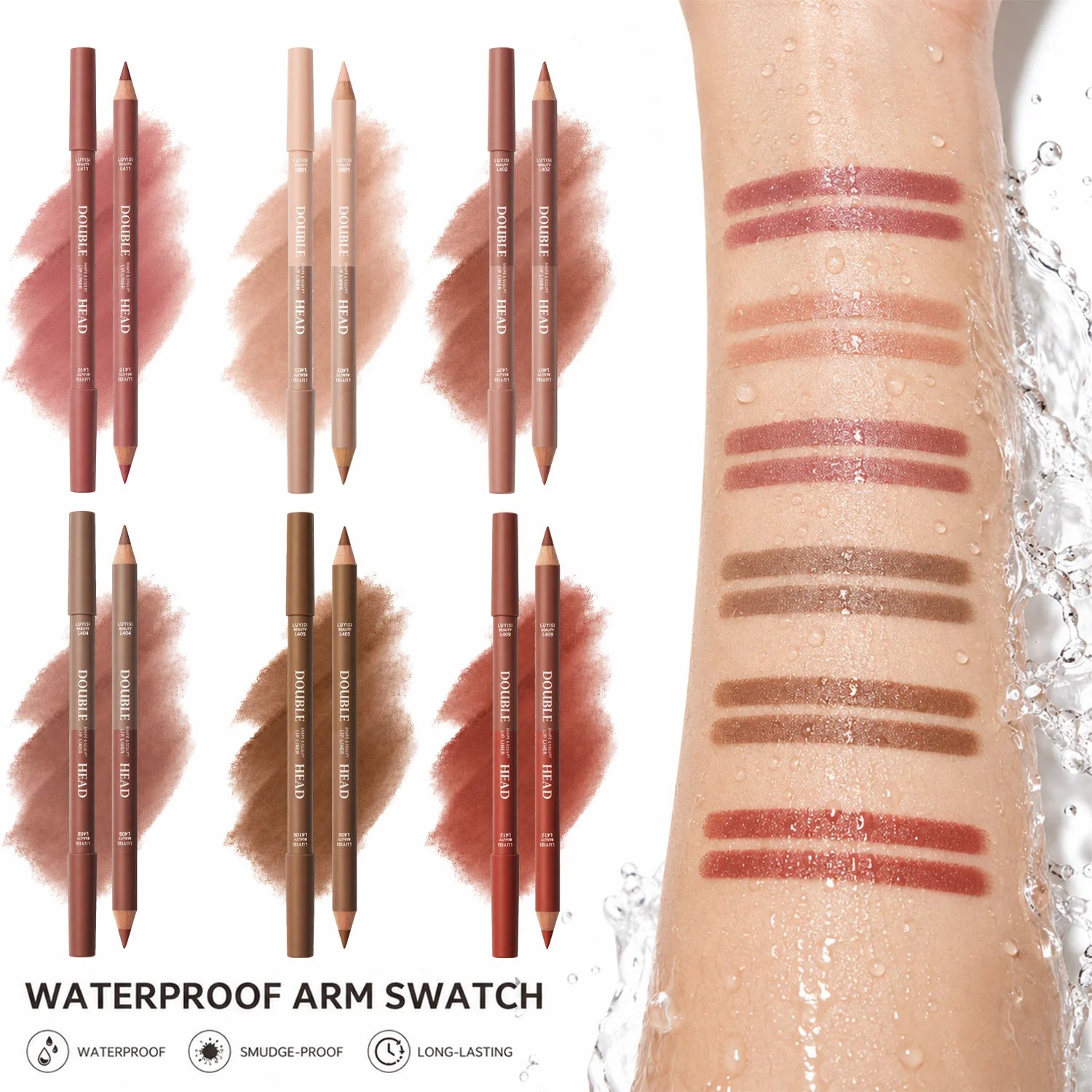 Double-Ended Matte Waterproof Lip Liner Pen | 6 Shades Lip Liner Pen QXL