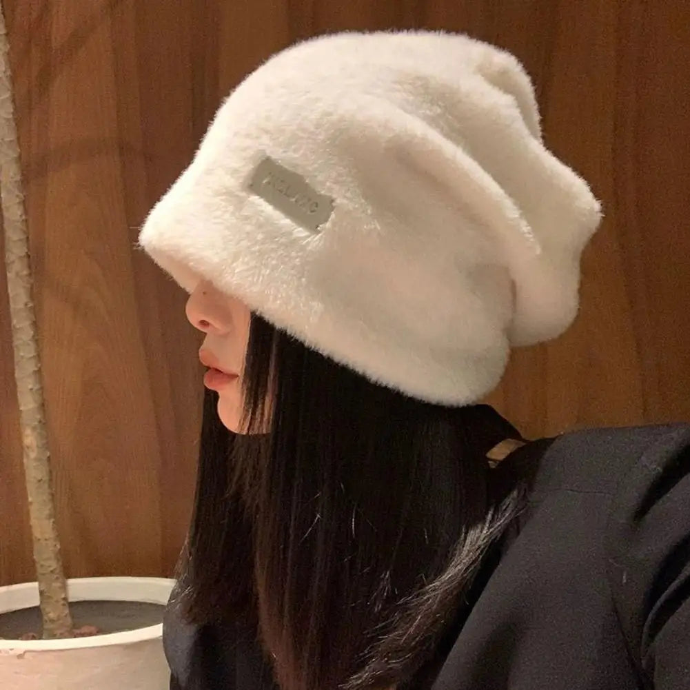Rabbit Plush Beanie Hat | Unisex Warm Skullcap for Men & Women Plush Beanie Hat QXL