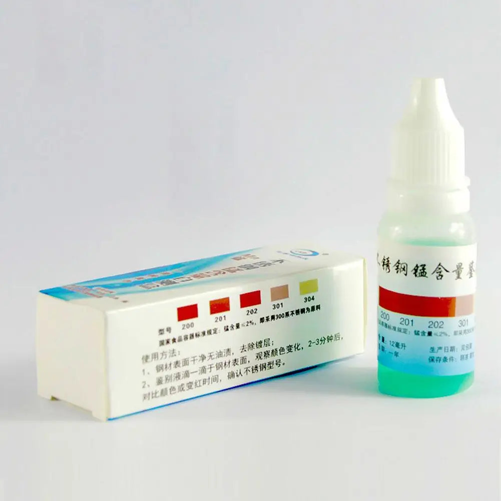 304 Stainless Steel Test Solution – Grade ID Reagent 12ml Metal Testing Reagent QXL