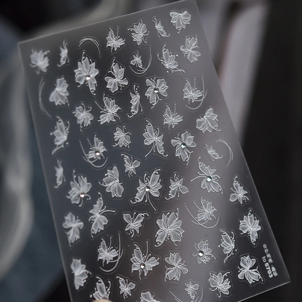 5D Butterfly Rhinestone Nail Stickers – Ballet Style Decals Nail Art Stickers QXL