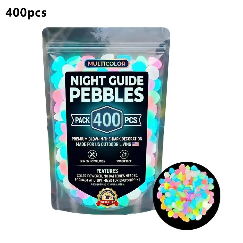 200-Pack Glow in the Dark Garden Pebbles | Luminous Stones Garden Decorative Pebbles QXL 400pcs