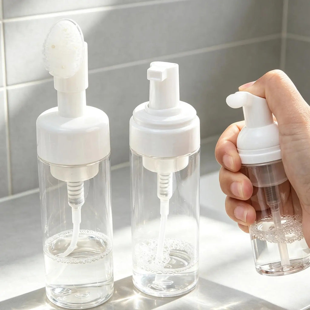 Refillable Foaming Soap Dispenser Bottle with Brush 30/50/150ml Foaming Dispenser Bottle QXL