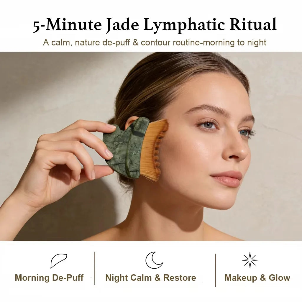 Lymphatic Contour Face Brush & Gua Sha Tool | Ultra-Soft Facial Massage Tool QXL
