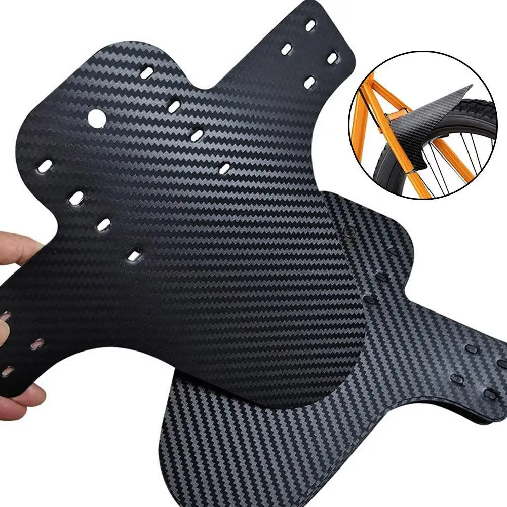 Mountain Bike Mudguard | Carbon Pattern PP Fender Front & Rear Bike Mudguard QXL