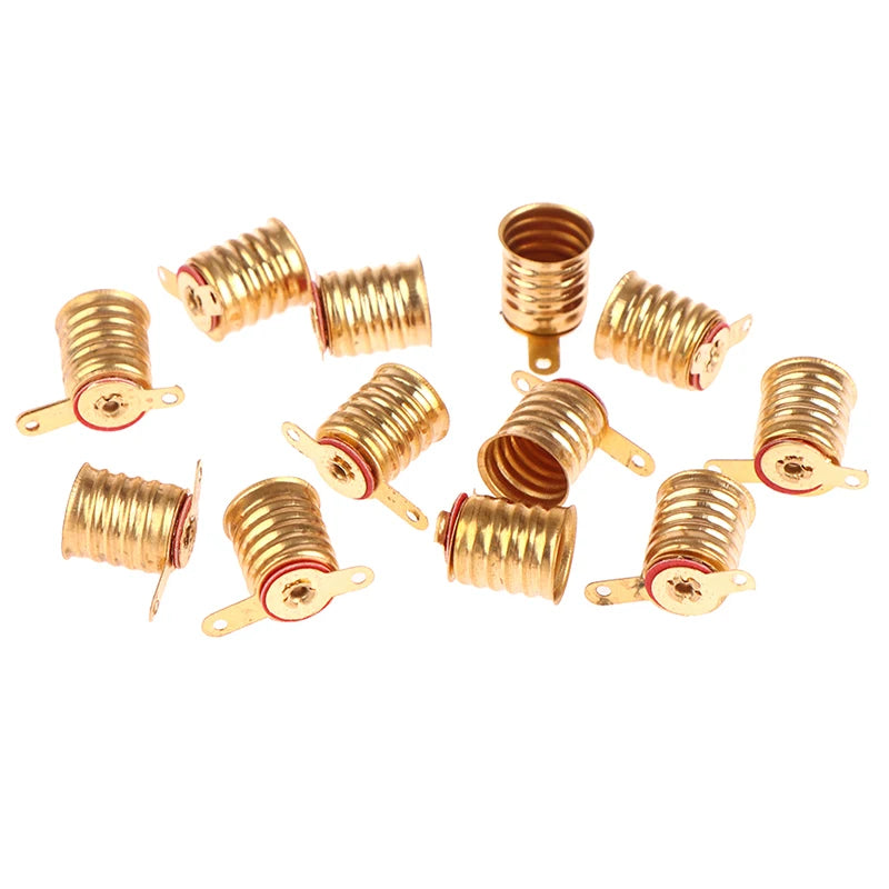 10-Pack E10 Copper Screw Lamp Base Holders for Circuits Lamp Base Holder QXL