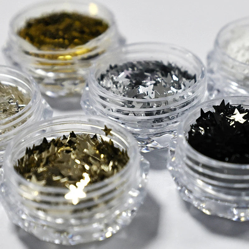 1mm Mini Star Nail Glitter Jar | DIY Nail Art Decoration Nail Art Glitter QXL