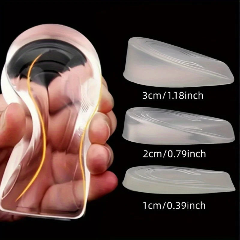 Transparent Silicone Heel Insoles | Anti-Slip Height Boost Heel Cushion Insole QXL