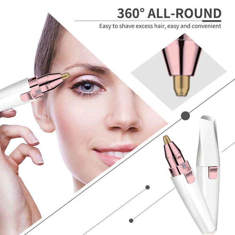 2-in-1 Electric Eyebrow Trimmer & Facial Hair Remover Women Electric Hair Trimmer QXL