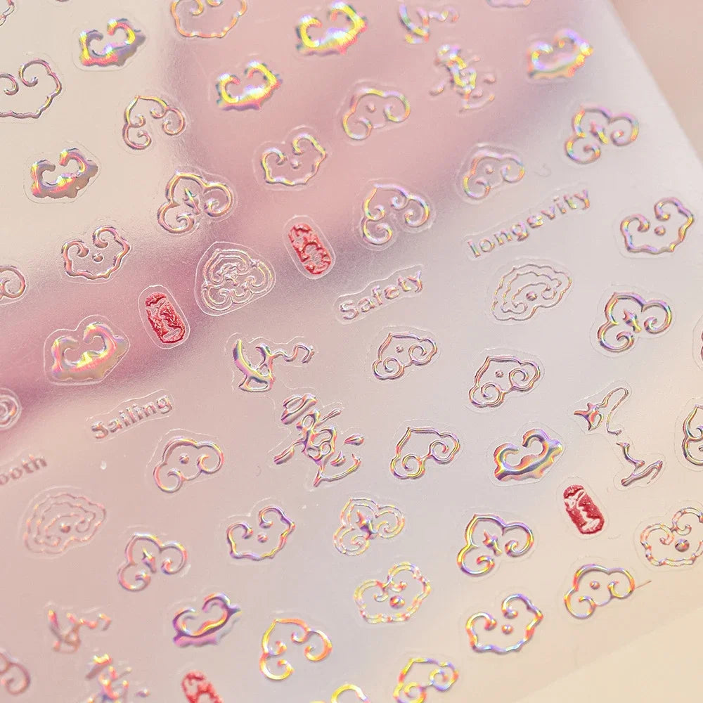 Bohemian 5D Nail Art Stickers – Gold Stars & Moon Decals Nail Art Stickers QXL TO4800LSF