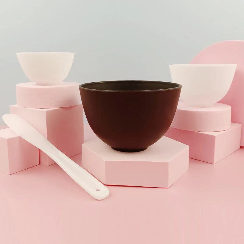 Face Mask Mixing Bowl Kit | Brush, Spatula & Spoon Set Face Mask Tool Kit QXL