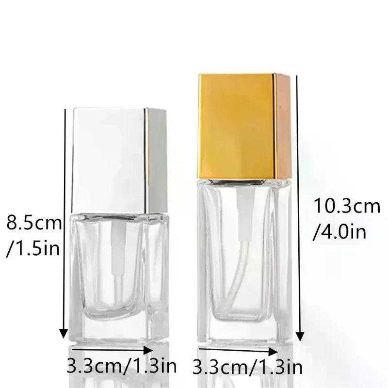 15/30ml Square Frosted Glass Pump Bottle | Refillable Foundation Glass Pump Bottle QXL