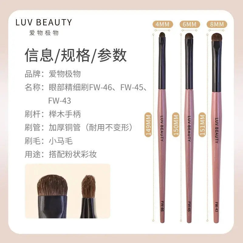 3-Pc Horsehair Eye Brush Set | Flat Detail Eyeliner Brushes Eye Makeup Brush Set QXL Three piece set