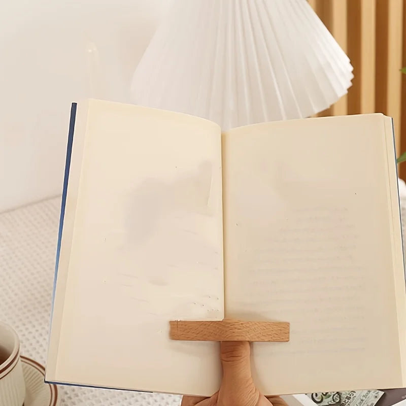 Polished Wooden Thumb Bookmark | One-Handed Page Turner Wooden Thumb Bookmark QXL