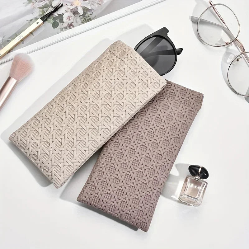 Soft PU Leather Squeeze-Top Sunglass Case Pouch | 9×18cm Eyeglass Case Pouch QXL