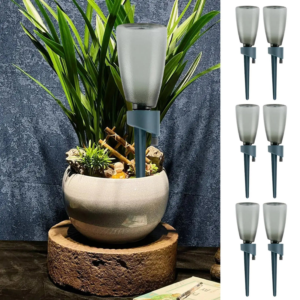 6-Pack Automatic Plant Watering Spikes with Control Valve Plant Watering Spikes QXL