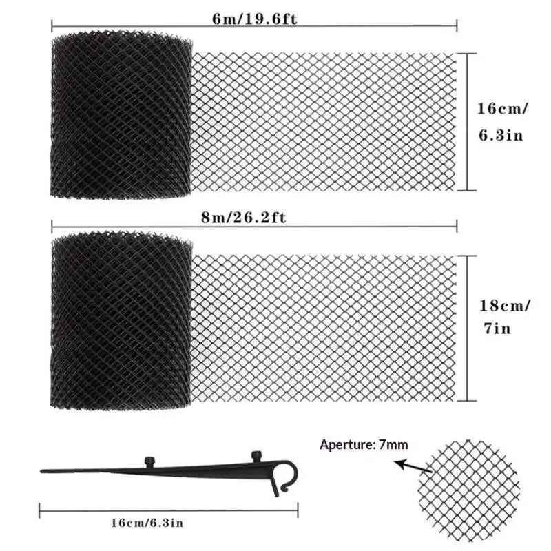 Plastic Gutter Guard Mesh Roll & 10 Hooks | Leaf & Bird Blocker Gutter Guard Mesh QXL
