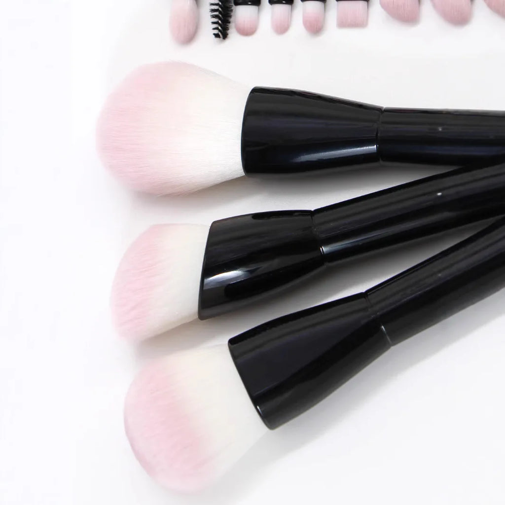 11-Piece Mini Makeup Brush Set | Honey Fire Black Handle Makeup Brush Set QXL