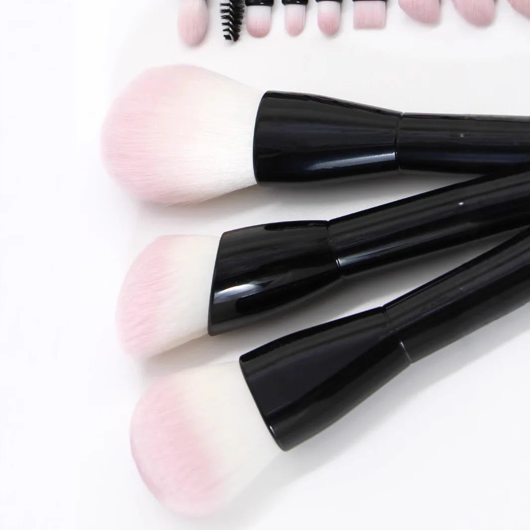 11-Piece Mini Makeup Brush Set | Honey Fire Black Handle Makeup Brush Set QXL