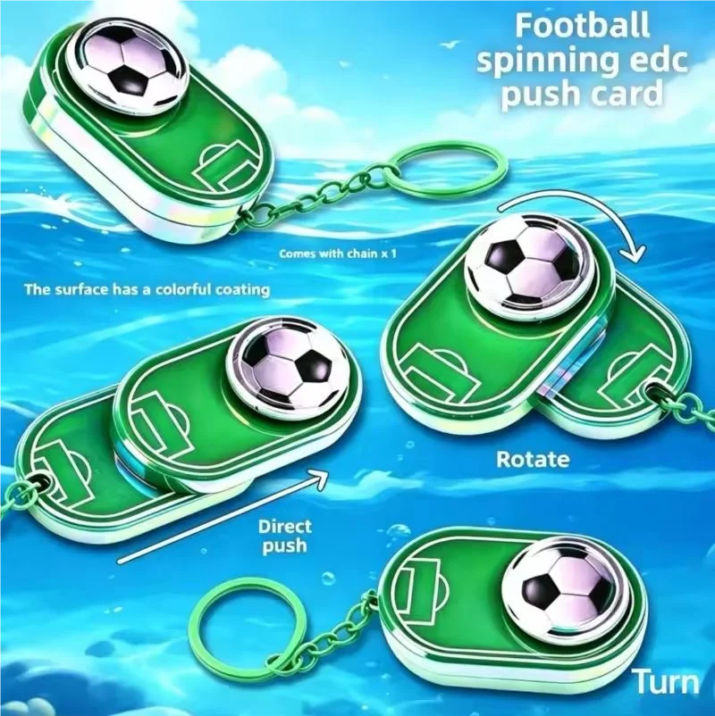 Football Fidget Spinner Keychain | Push Pop Sensory Toy Fidget Spinner Keychain QXL