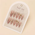 Cat-Eye Leopard Diamond French Press-On Nails | 10pc Set Press-On False Nails QXL S Ten tablets