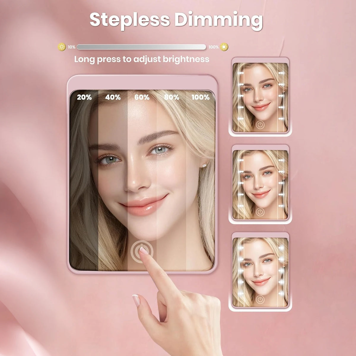 Compact LED Makeup Mirror | 20X Magnifying, 3 Lighting Modes LED Magnifying Mirror QXL