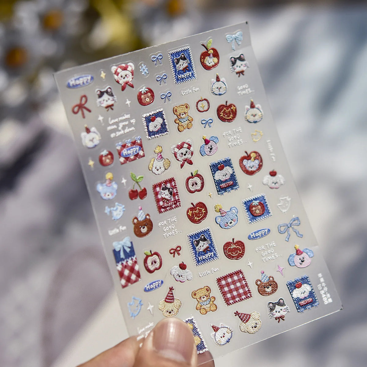 5D Embossed Nail Art Stickers | Cute Animal & Fruit Designs