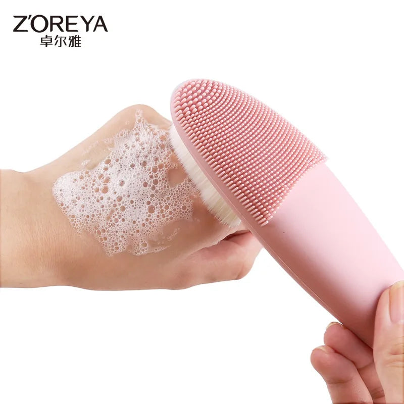 Double-Sided Silicone Facial Cleansing Brush – Soft & Portable Facial Cleansing Brush QXL