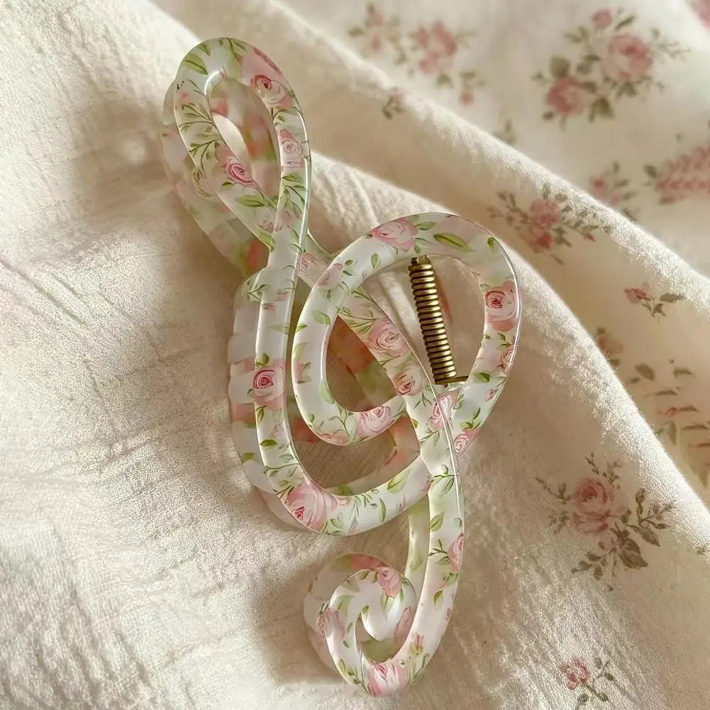 Large Floral Music Note Hair Claw Clip for Thick Hair Hair Claw Clip QXL