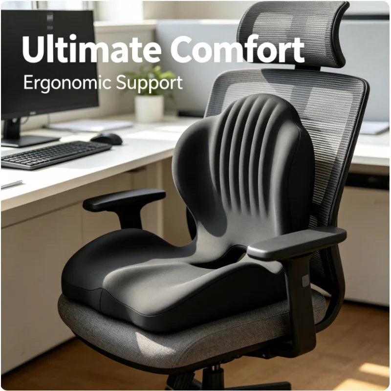 Ergonomic Memory Foam Lumbar Support Cushion | Back Posture Pad Lumbar Support Cushion QXL