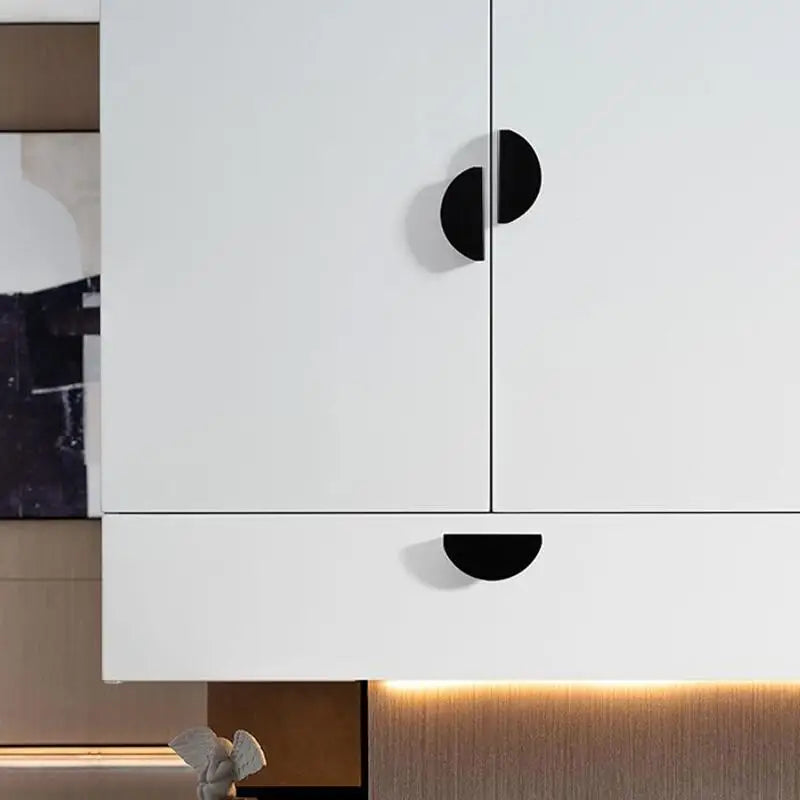 Gold Semi-Circular Cabinet Handle | Zinc Alloy Drawer Pull Knob Cabinet Door Handle QXL