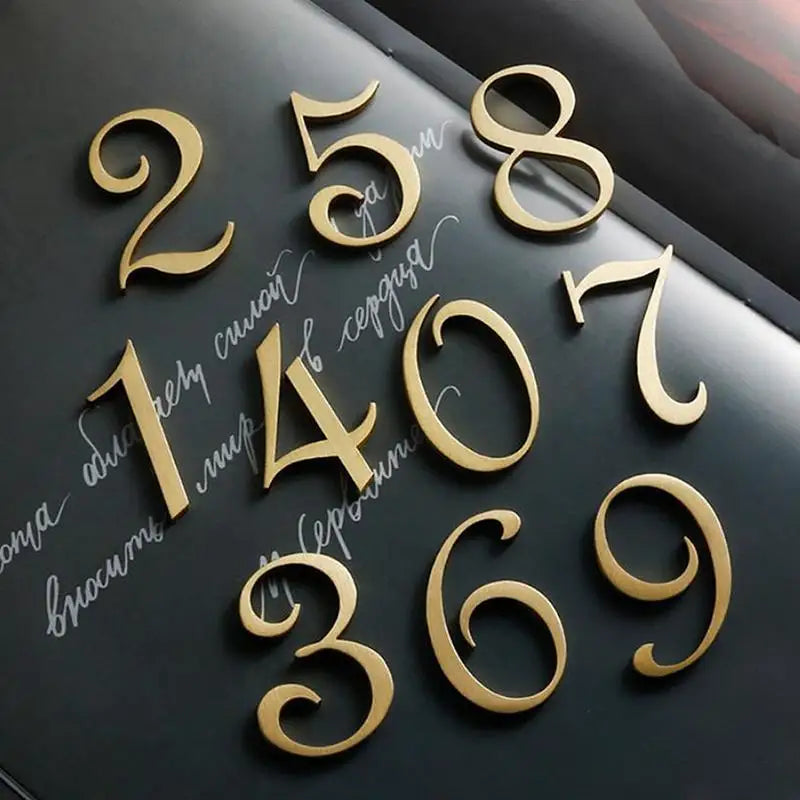 Nordic Acrylic House Number Doorplate | Gold Silver Black House Number Doorplate QXL