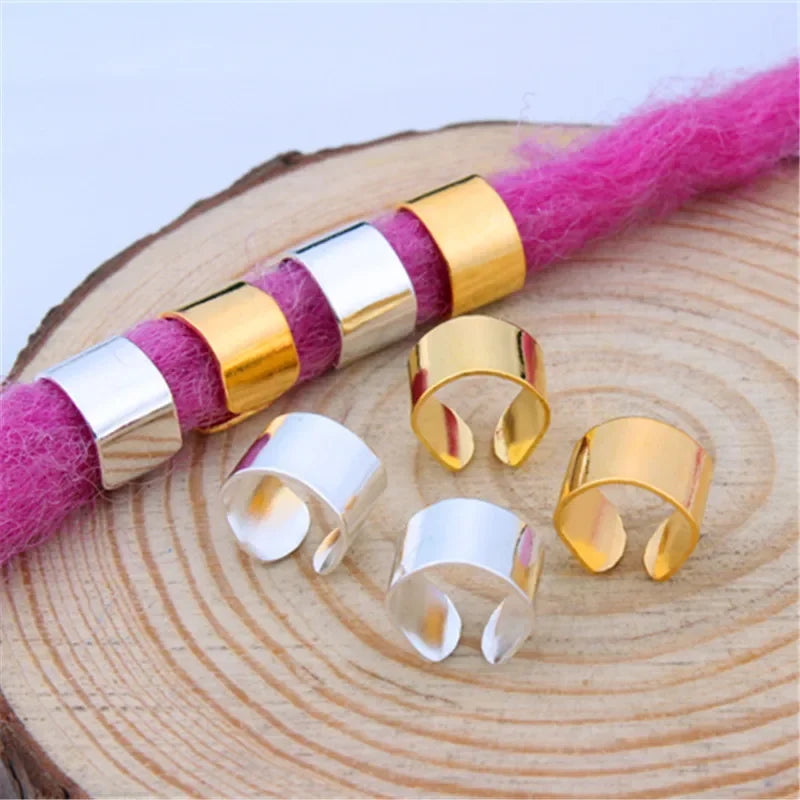 10-Pack Metal Dreadlock Hair Rings, Braid Beads & Beard Cuffs Hair Ring Cuffs QXL