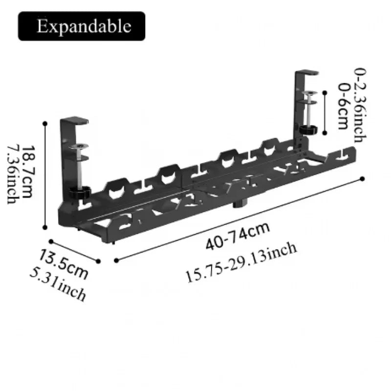 Telescopic Under-Desk Cable Management Tray | Metal Wire Rack Cable Management Tray QXL