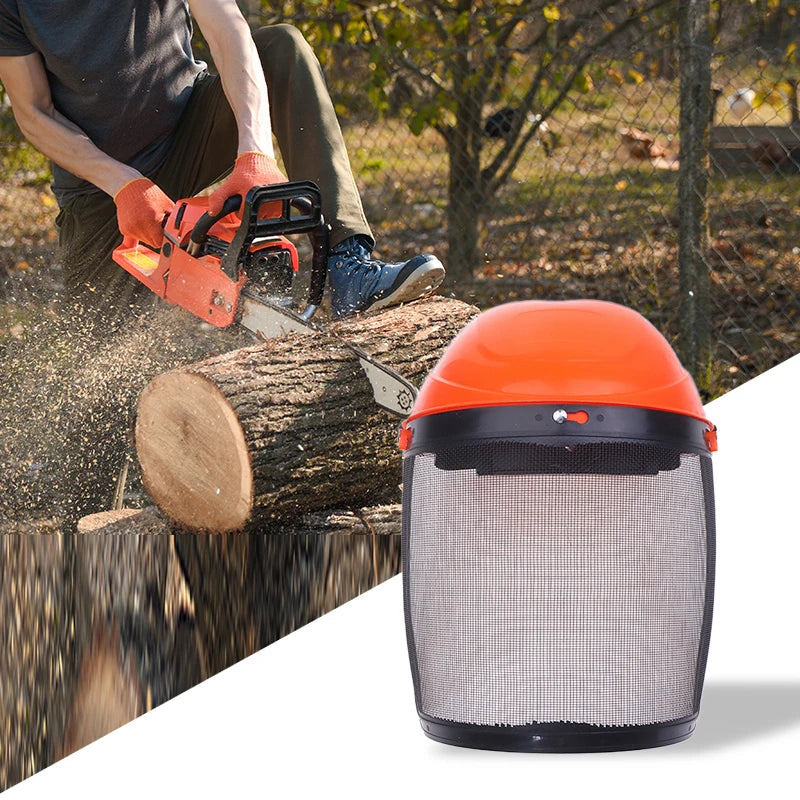 Forestry Safety Helmet Full Face Mesh Mask | Brush Cutter Safety Helmet QXL