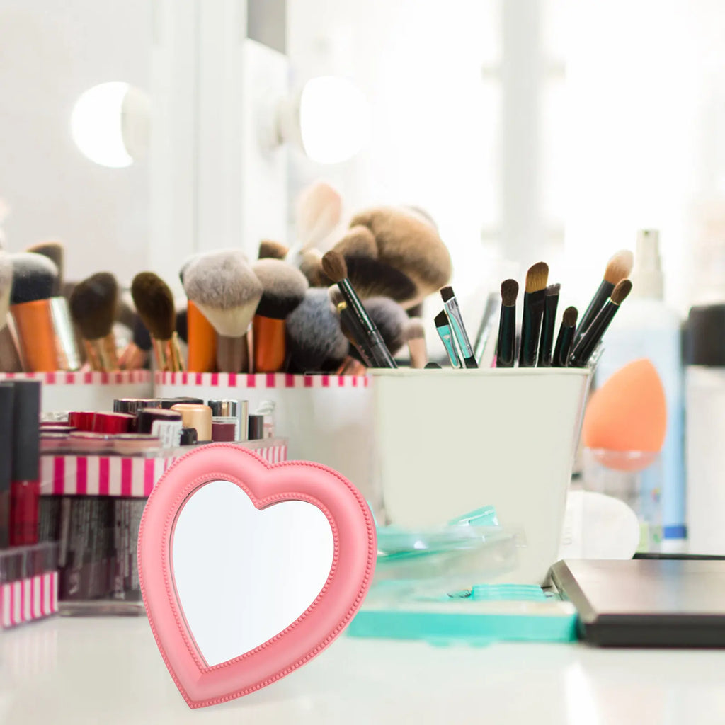 Heart Shape Makeup Mirror | Desktop & Wall-Mounted Vanity Vanity Makeup Mirror QXL
