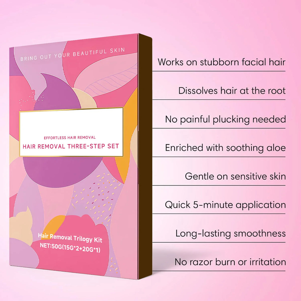 Women's Facial Hair Removal Cream Kit – Lip, Chin & Sideburns Depilatory Cream Kit QXL