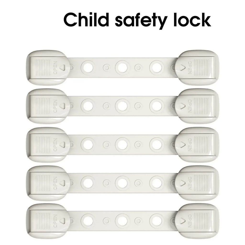 5-Pack Baby Safety Cabinet & Drawer Locks | Anti-Pinch Strap Baby Safety Lock QXL