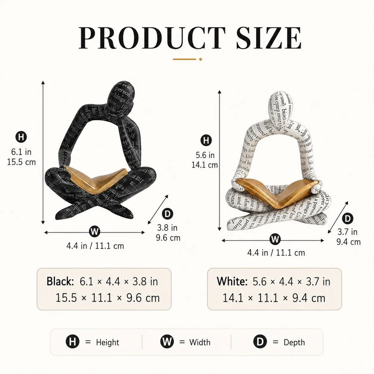 Abstract Reading Woman Resin Statue | Modern Desktop Sculpture Decorative Sculpture QXL