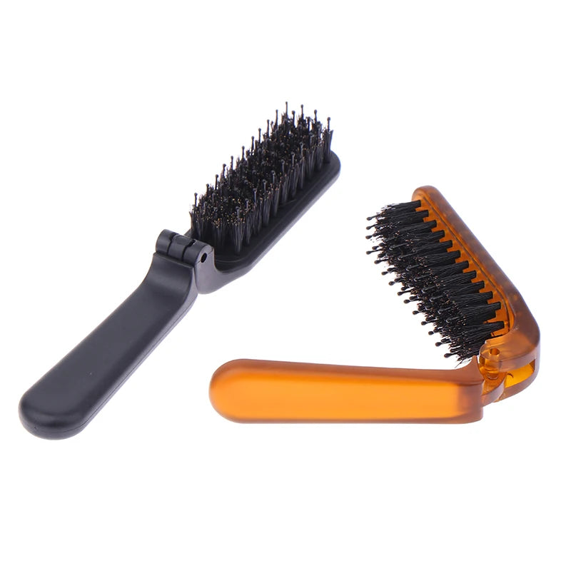Foldable Travel Hair Brush | Boar Bristle Anti-Static Comb Foldable Hair Brush QXL