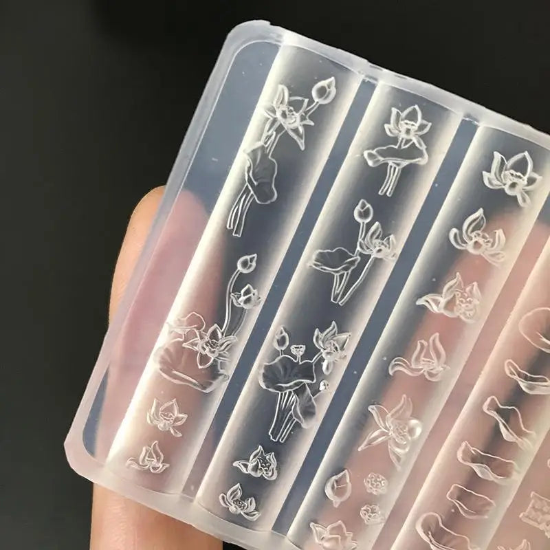 3D Lotus Flower Silicone Nail Art Mold | DIY Nail Charms Nail Art Mold QXL