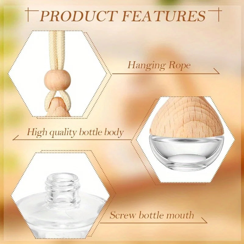 10-Pack Glass Essential Oil Diffuser Hanging Bottles 0.2oz Essential Oil Bottles QXL