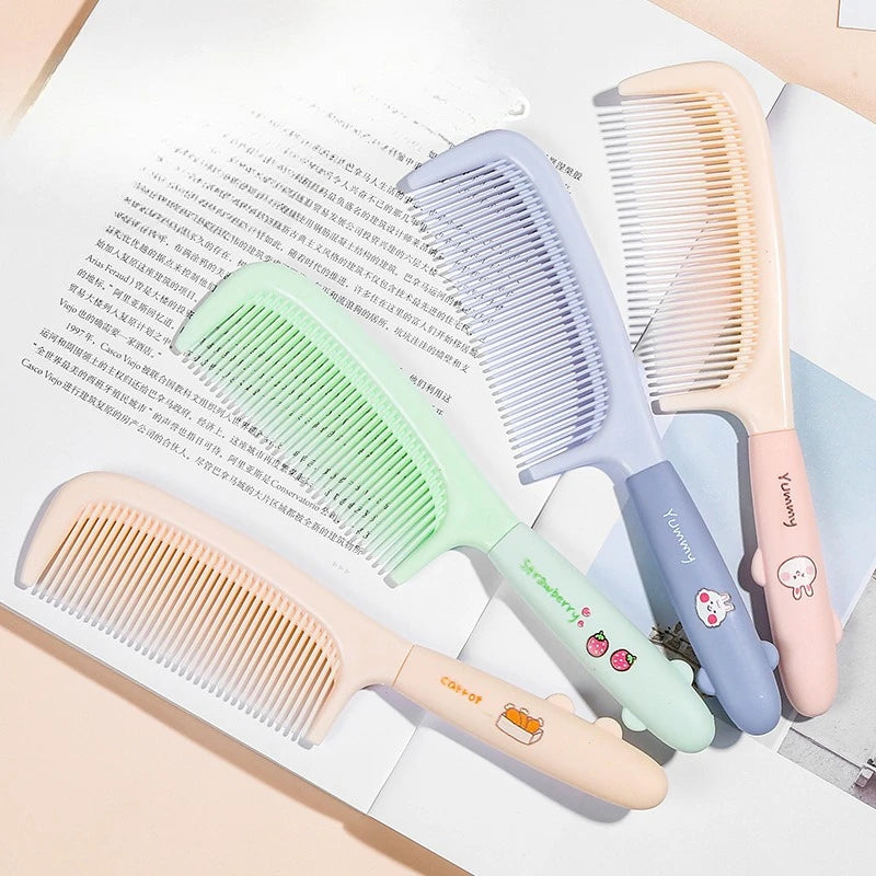 Cartoon Anti-Static Pointed Tail Comb for Kids | Pink & Green Kids Hair Comb QXL